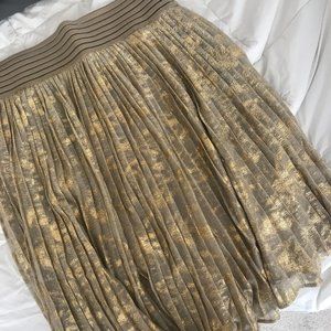 Sam Edelman Gold Pleated Skirt - Like New!